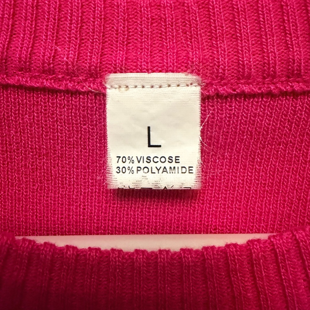 Pink Knit Lounge Set Contrast Trim Cozy Wide Leg Matching Set - Picture 3 of 7